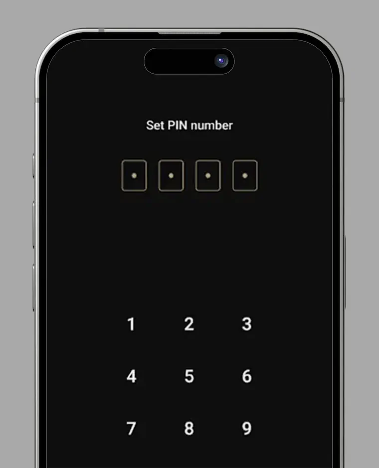Step 4: Setting PIN code