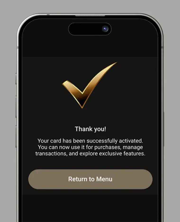 Step 5: Card Successfully Activated