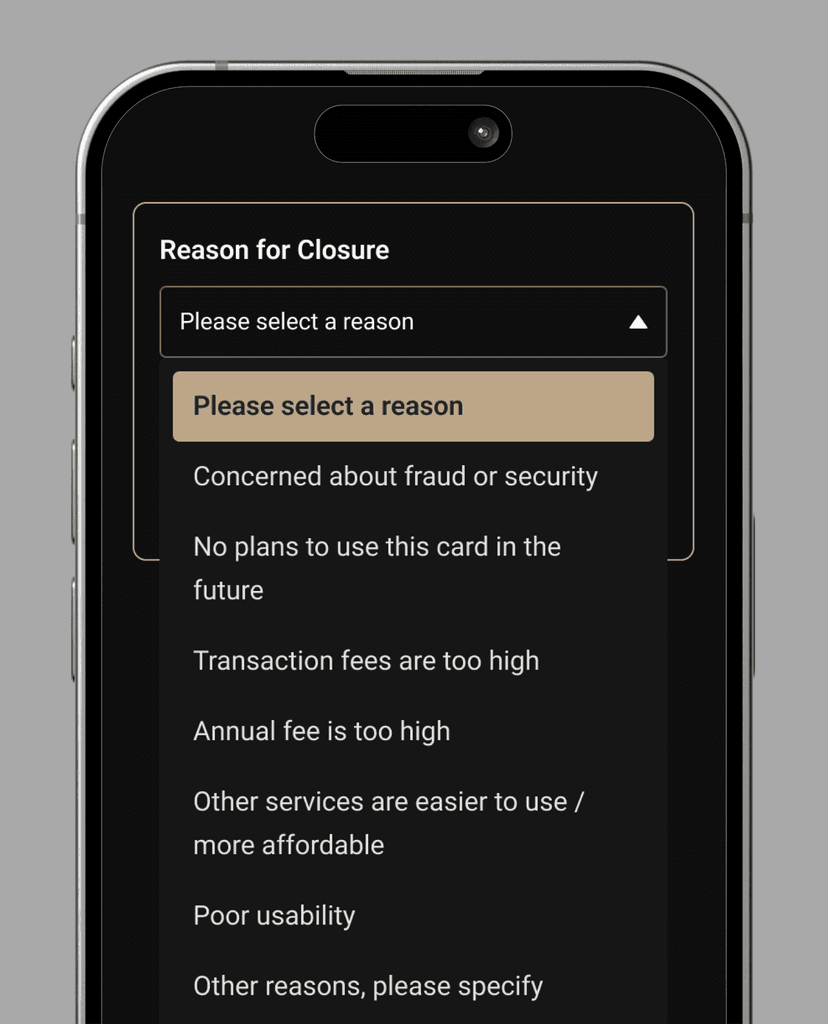 Step 3: Other reasons text field