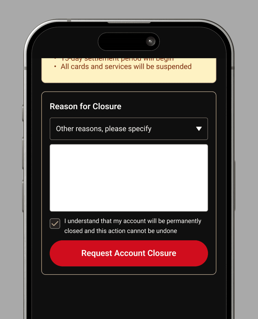 Step 4: Request Account Closure