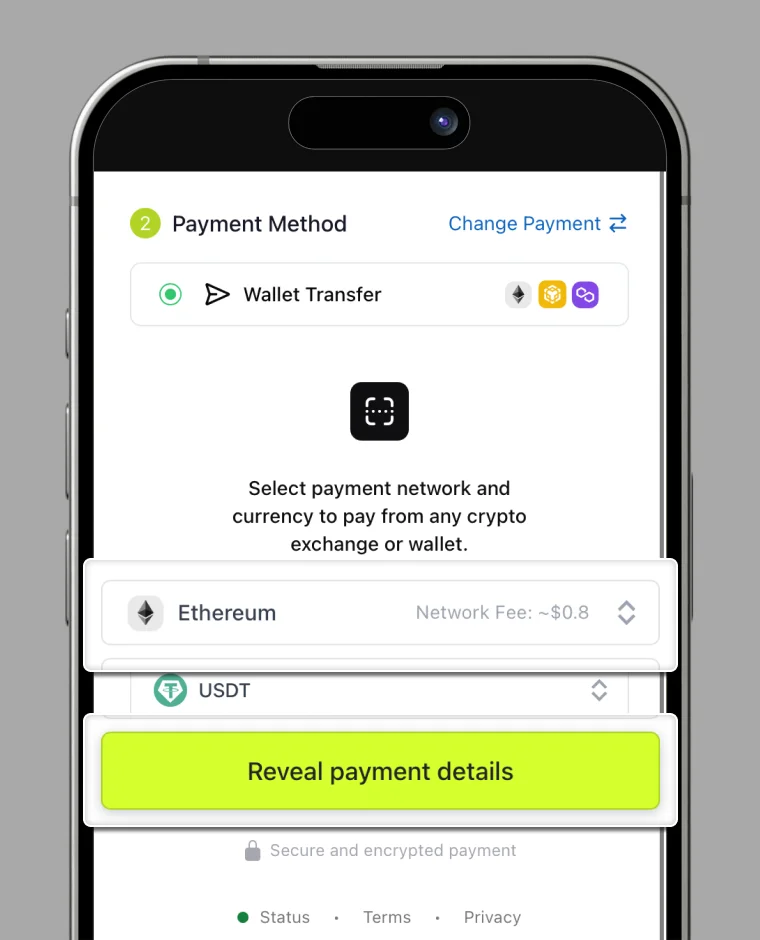 Reveal Payment Details