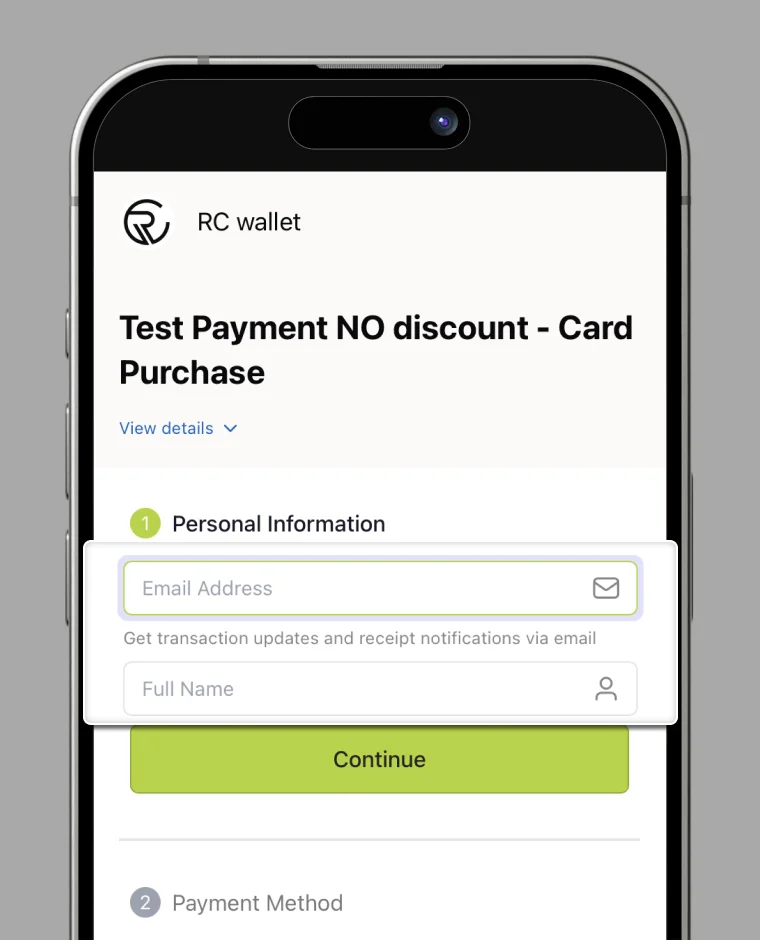 Fill Payment Information