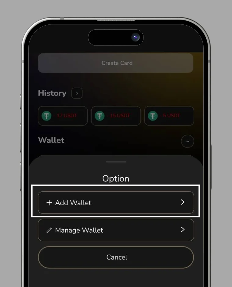 Second wallet step 2