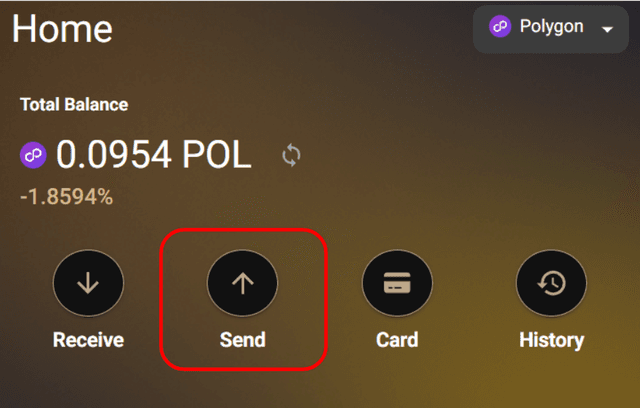 How to send crypto step 1