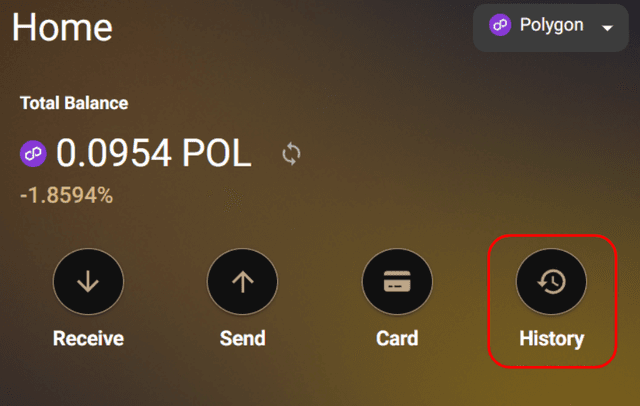 How to check your transaction history step 1
