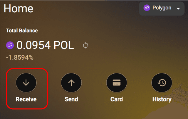 How to check your wallet address step 1