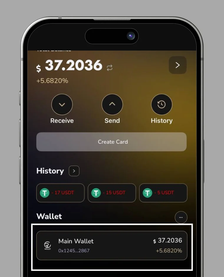 Wallet balance step 1