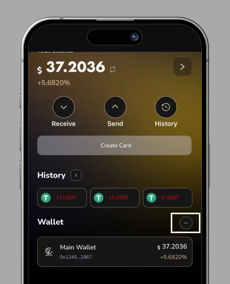 Second wallet step 1