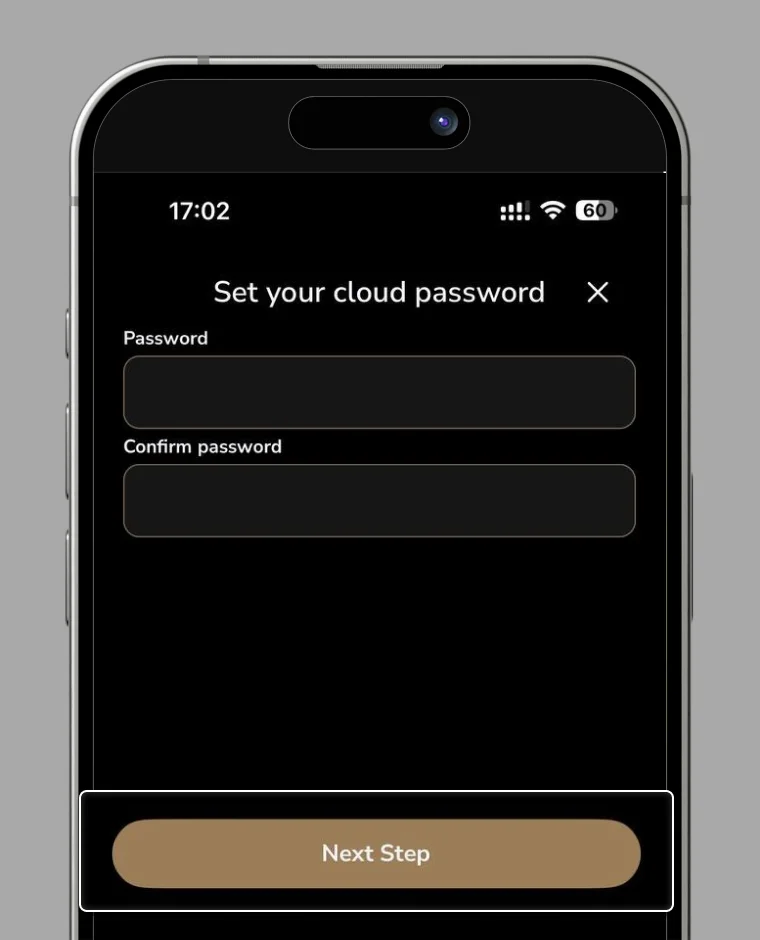 Cloud password screen